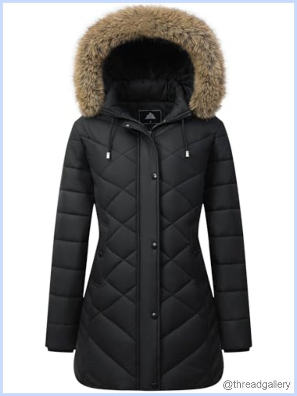 Women's Long Warm Winter Down Coat Thickened Fleece Lined Hooded Jacket